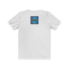 Load image into Gallery viewer, Rear view of a white T-Shirt printed with a small Marantd.com logo.
