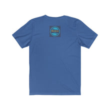 Load image into Gallery viewer, Rear view of a true royal blue T-Shirt printed with a small Marantd.com logo.

