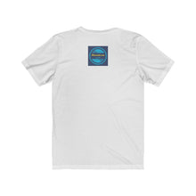 Load image into Gallery viewer, Rear view of a white T-Shirt printed with a small Marantd.com logo.

